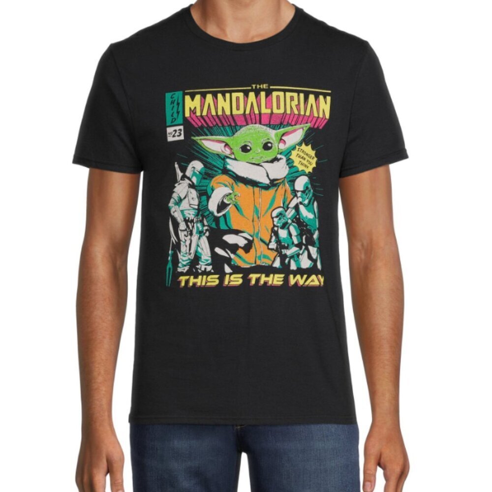 Star Wars Men's & Big Men's Cast and Rock Mandalorian Short Sleeve Graphic M